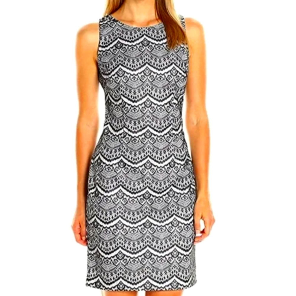 Navy & White Lace Dress